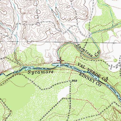 Topographic Map of Sacatosa Creek, TX