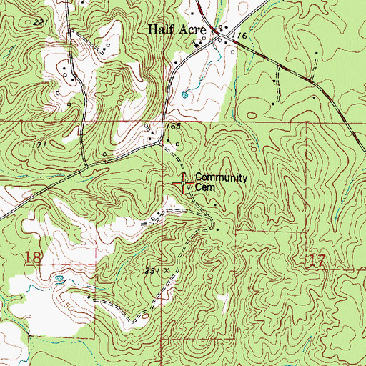 Topographic Map of Community Cemetery, AL