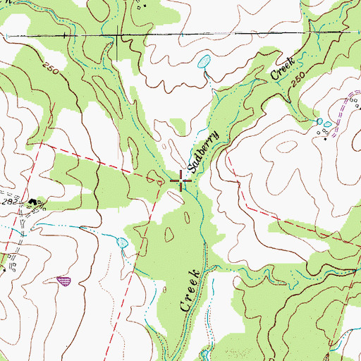 Topographic Map of Sadberry Creek, TX