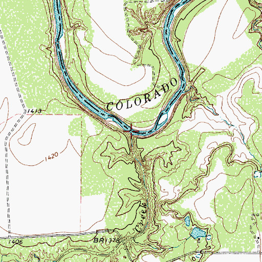 Topographic Map of Saddle Creek, TX