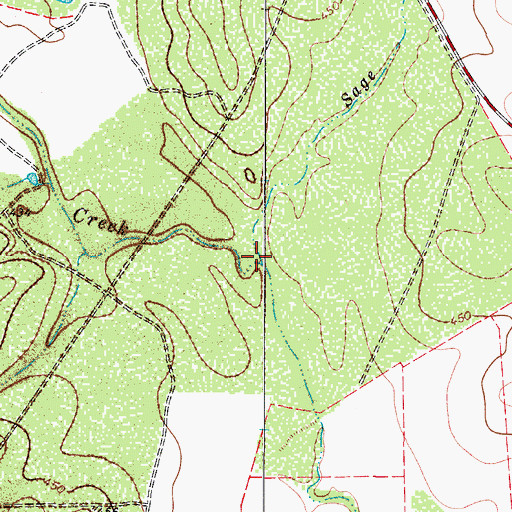 Topographic Map of Sage Creek, TX