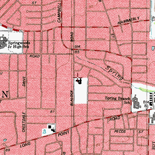 Topographic Map of Saint Christopher School, TX