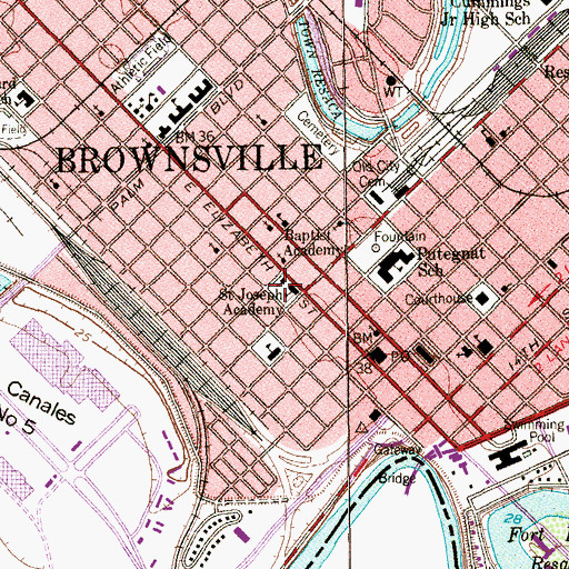 Topographic Map of Saint Joseph Academy, TX