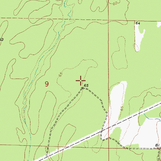 Topographic Map of Crooked Branch Hunting Club, AL