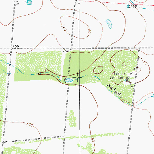 Topographic Map of Salado Creek, TX