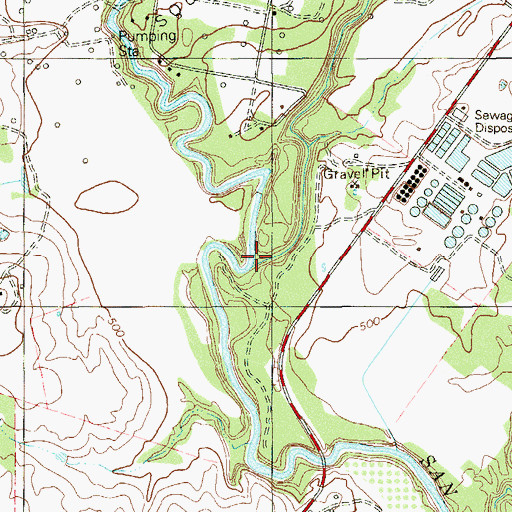 Topographic Map of Salado Creek, TX