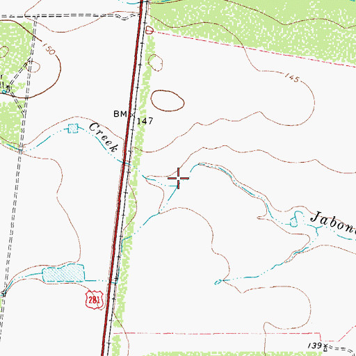 Topographic Map of Salado Creek, TX