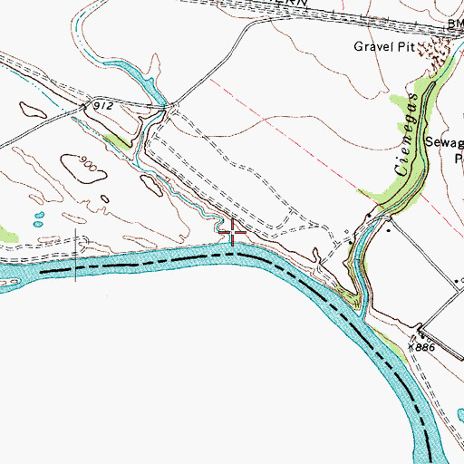 Topographic Map of Salt Creek, TX