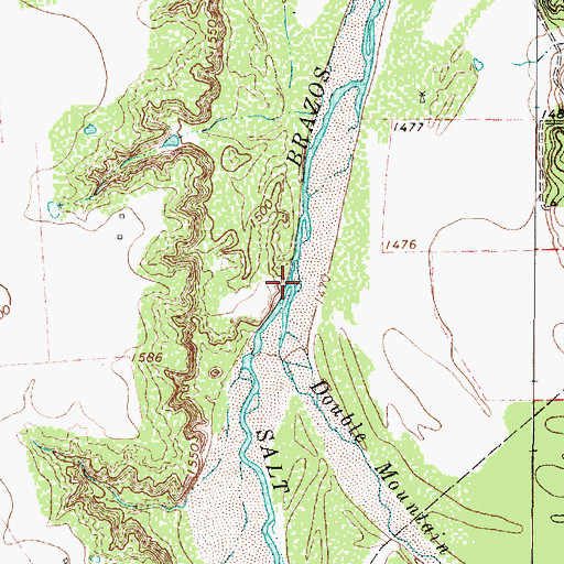 Topographic Map of Salt Fork Brazos River, TX
