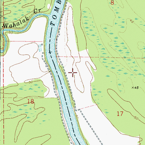 Topographic Map of Democrat Landing, AL