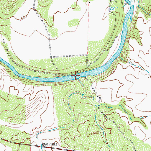 Topographic Map of Salty Creek, TX