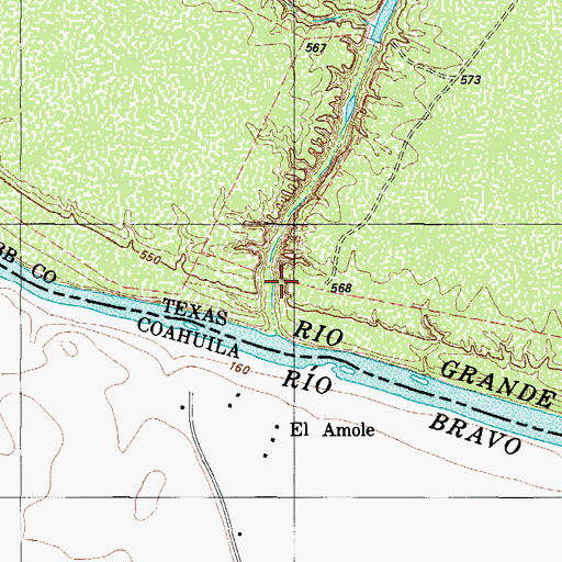 Topographic Map of San Ambrosia Creek, TX