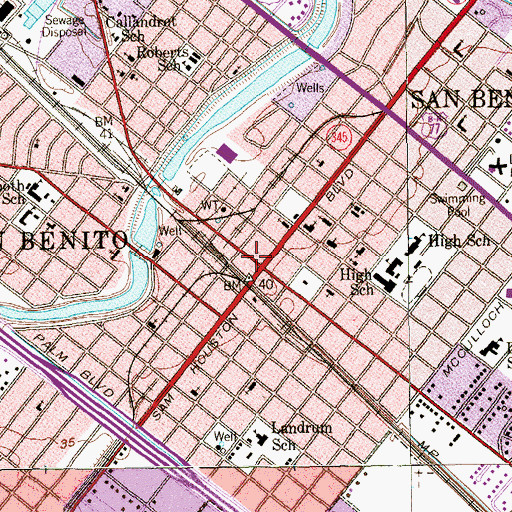 Topographic Map of San Benito, TX
