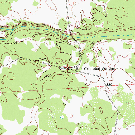 Topographic Map of San Cristobal Windmill, TX