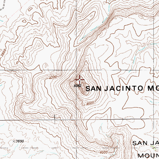 Topographic Map of San Jacinto Mountain, TX