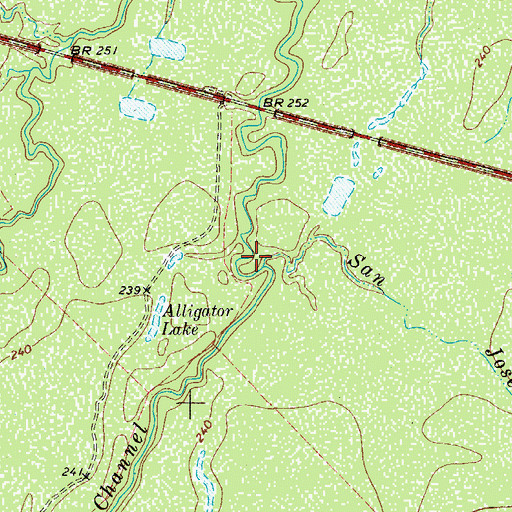 Topographic Map of San Jose Creek, TX