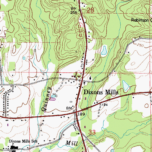 Topographic Map of Dixons Mill Church, AL