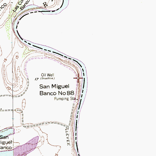 Topographic Map of San Miguel Banco Number 88, TX