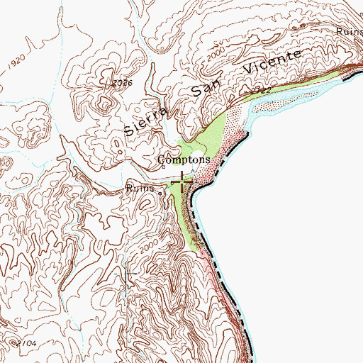 Topographic Map of San Vincent Canyon, TX