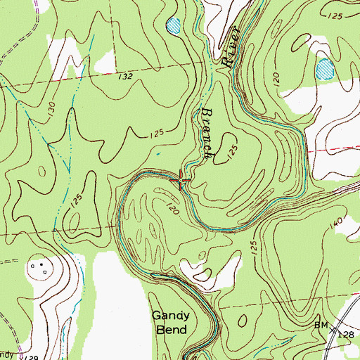 Topographic Map of Sand Branch, TX