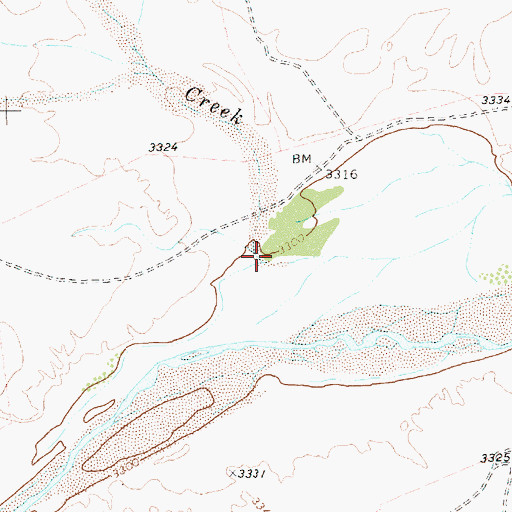 Topographic Map of Sand Creek, TX