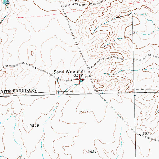 Topographic Map of Sand Windmill, TX