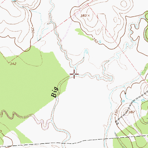 Topographic Map of Sanders Creek, TX