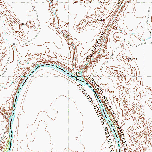 Topographic Map of Sanderson Canyon, TX