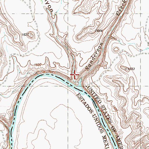 Topographic Map of Sanderson Creek, TX