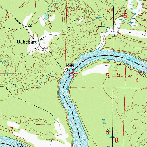 Topographic Map of Double Bar, AL