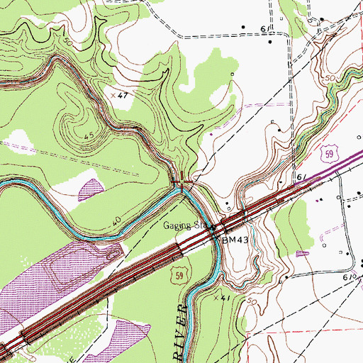 Topographic Map of Sandy Creek, TX