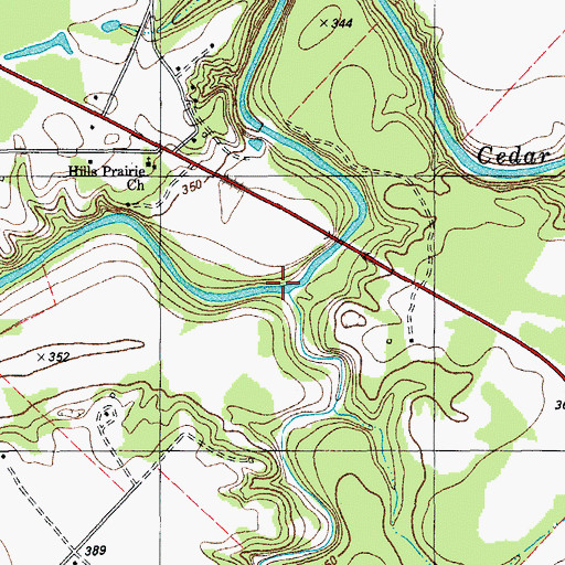 Topographic Map of Sandy Creek, TX