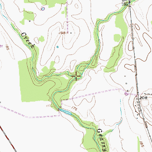 Topographic Map of Sandy Creek, TX