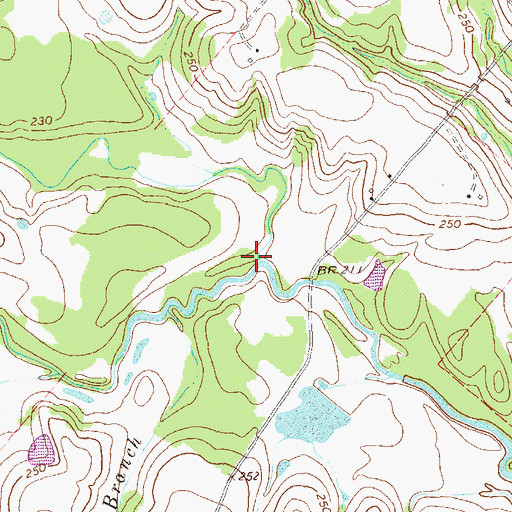 Topographic Map of Sandy Creek, TX