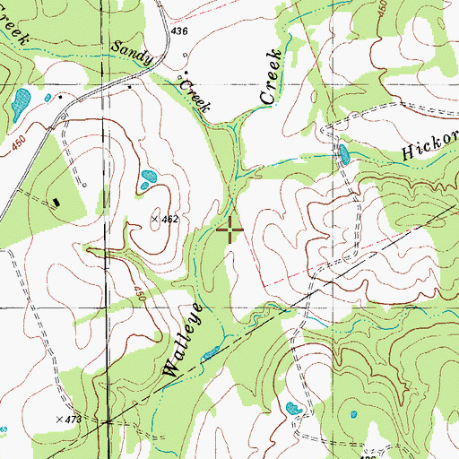 Topographic Map of Sandy Creek, TX