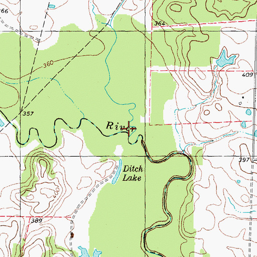 Topographic Map of Sandy Creek, TX