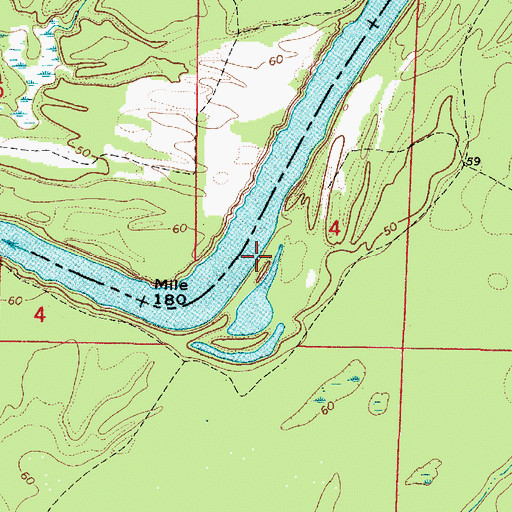 Topographic Map of Double Bar, AL