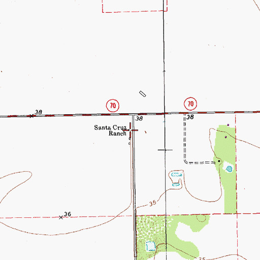 Topographic Map of Santa Cruz Ranch, TX