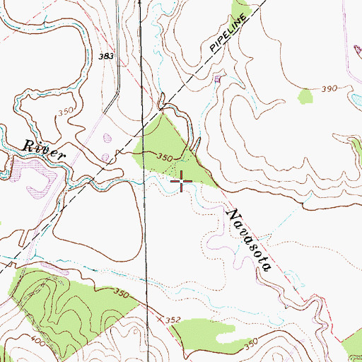 Topographic Map of Sassafras Branch, TX