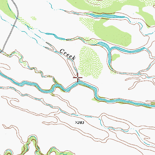 Topographic Map of Sauz Creek, TX