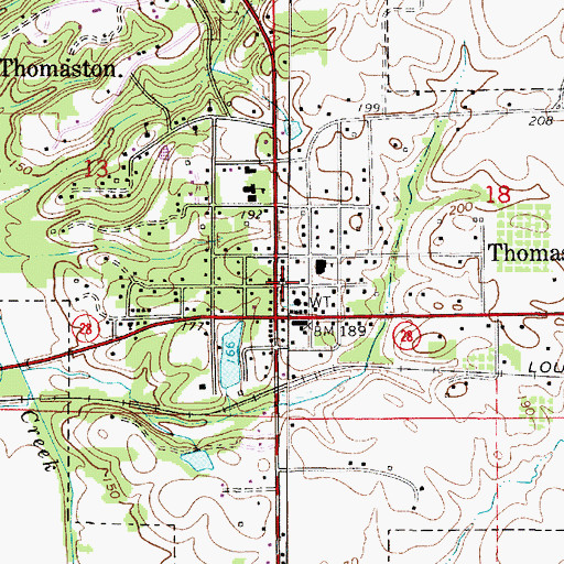 Topographic Map of First Methodist Church, AL