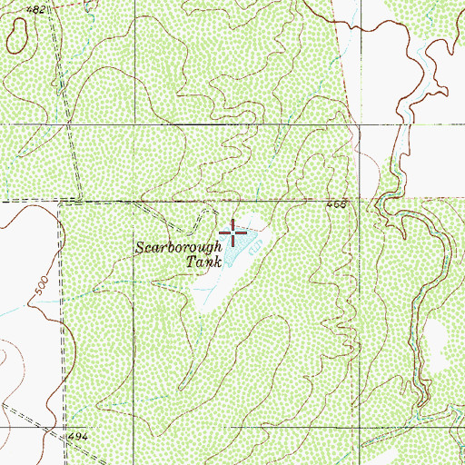 Topographic Map of Scarborough Tank, TX