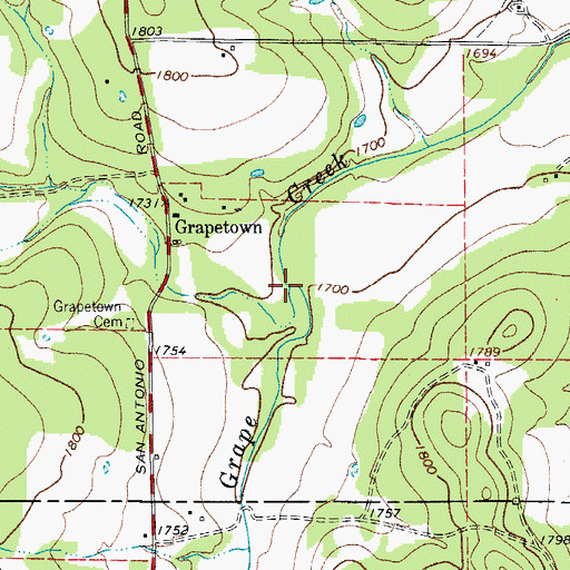 Topographic Map of School Creek, TX