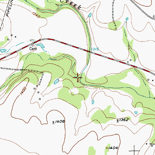 Topographic Map of School Land Creek, TX