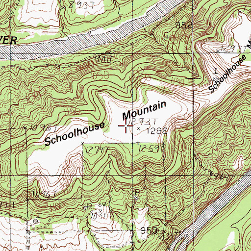 Topographic Map of Schoolhouse Mountain, TX