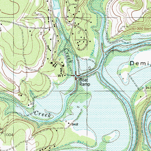 Topographic Map of Schultz Creek, TX