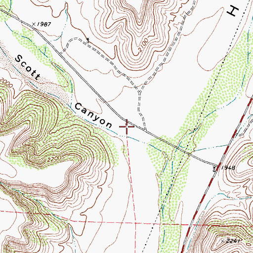 Topographic Map of Scott Canyon, TX