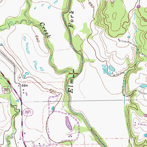Topographic Map of Scott Creek, TX
