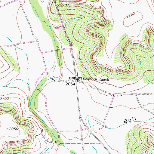 Topographic Map of Seahorn Ranch, TX