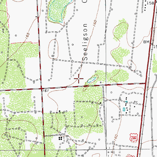 Topographic Map of Seeligson Oil Field, TX